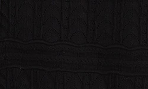 Madewell Pointelle Cotton Blend Cardigan In Black