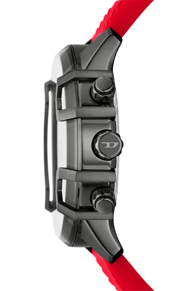 DIESEL<sup>®</sup> Griffed Chronograph Silicone Strap Watch, 48mm, Alternate, color, 