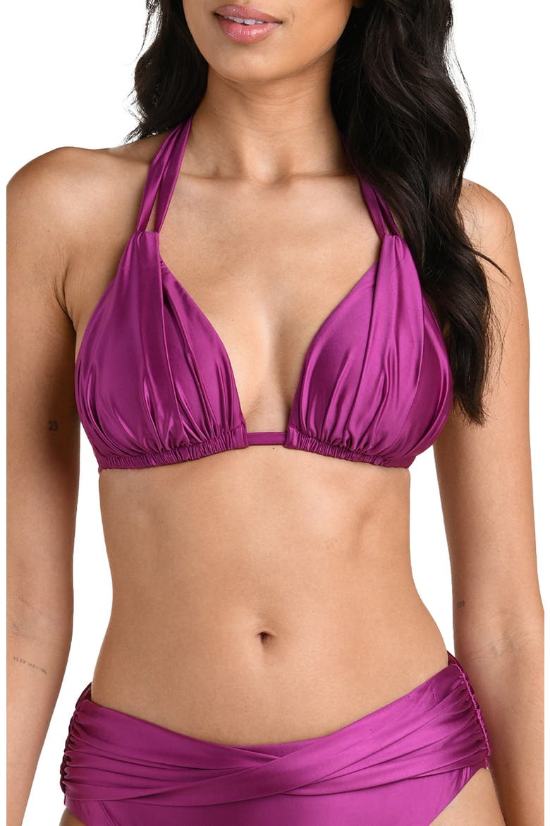 Earth Halter Bikini Top, Main, color, BERRY