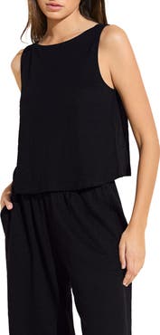 Eberjey Boat Neck Organic Linen Sleeveless Lounge Top