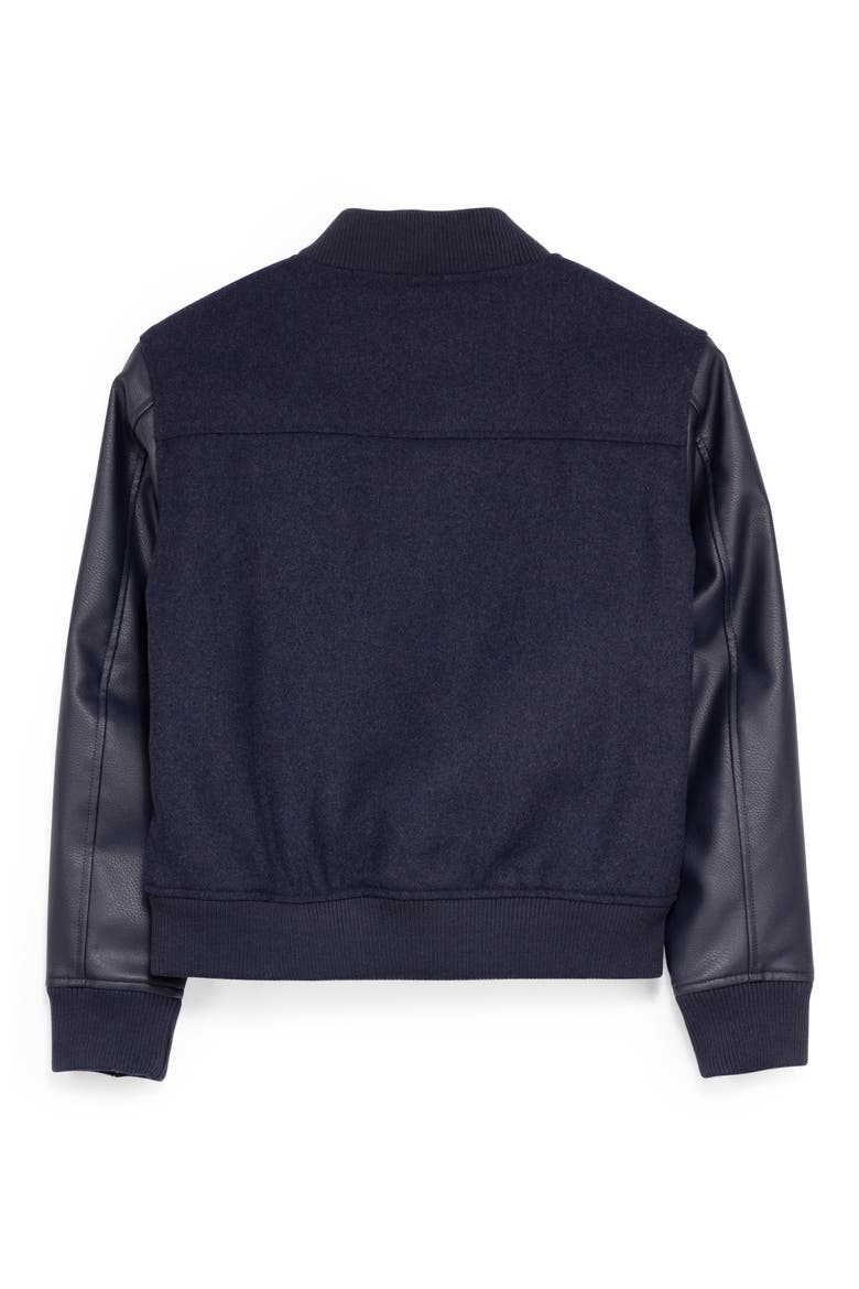 Kids' Varsity Bomber Jacket, Alternate, color, NAVY/ NAVY