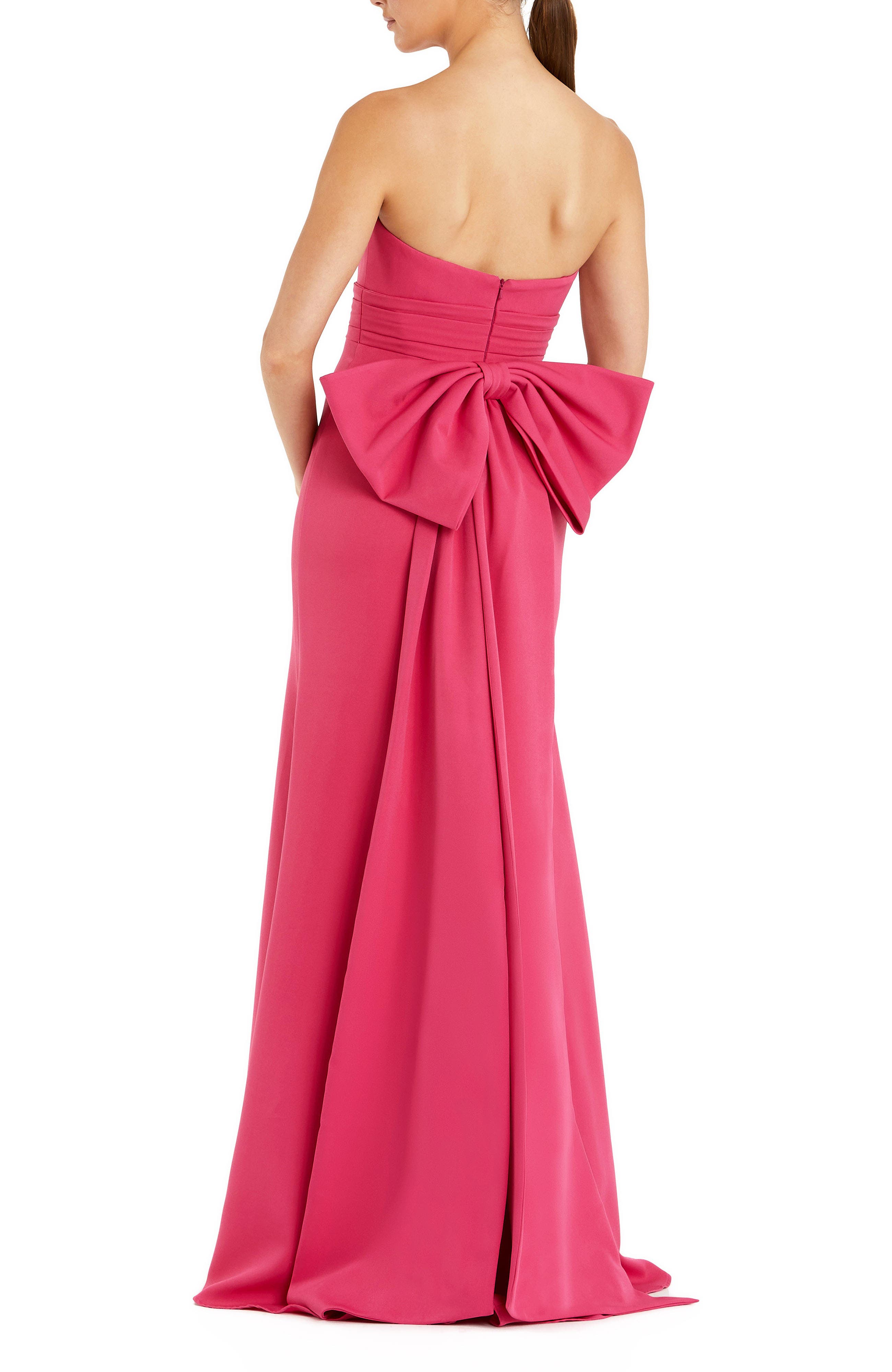Strapless Oversized Statement Bow Crepe Gown - image 2