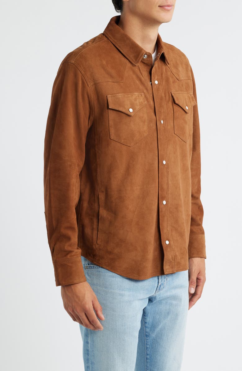 AG Elias Western Suede Shirt Jacket, Alternate, color, Canyon Amber