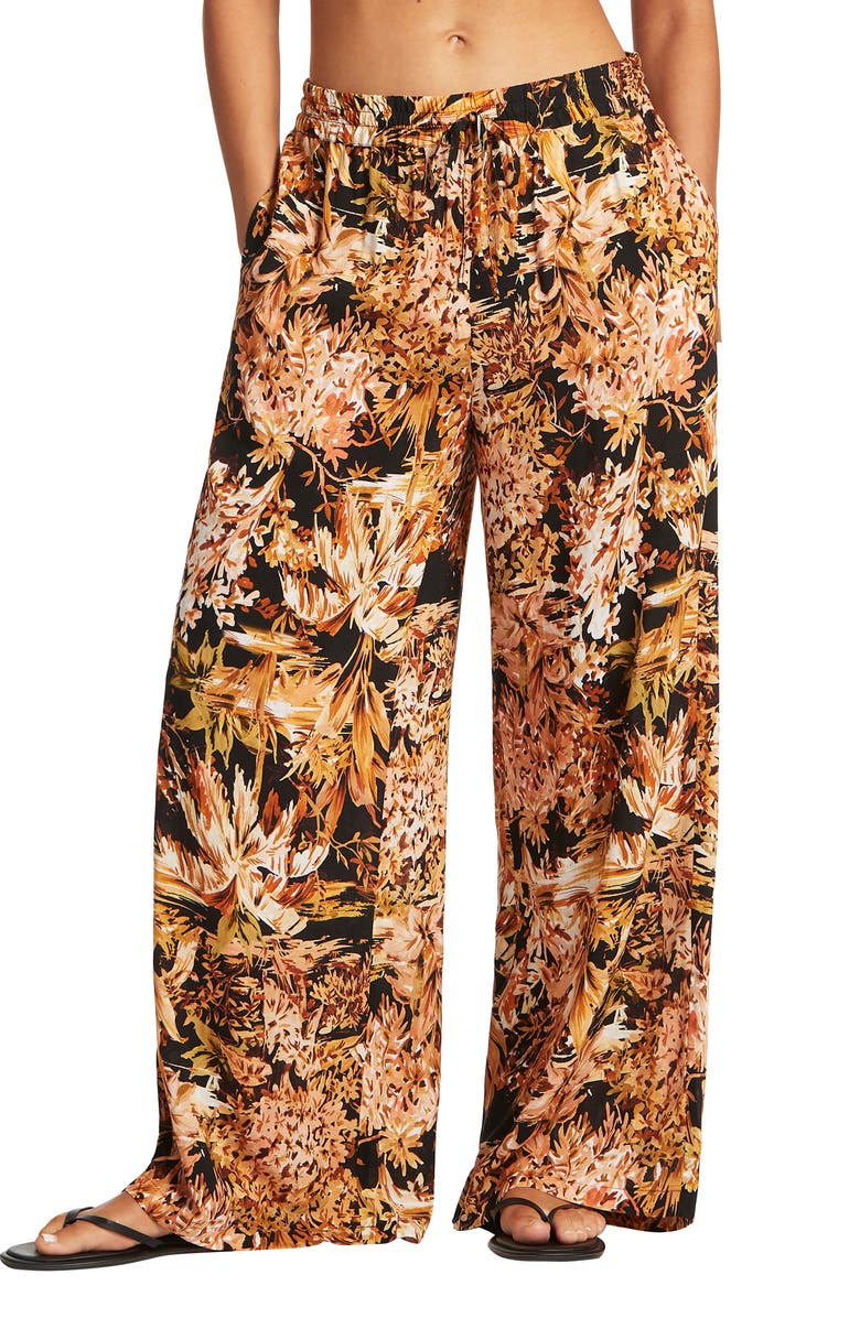 Sea Level Cover-Up Palazzo Pants, Main, color, 