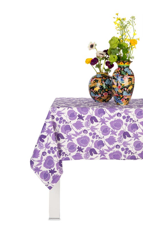 La Doublej Medium Tablecloth (180x280) Wildbird Viola Purple In Wildbird Viola Purple