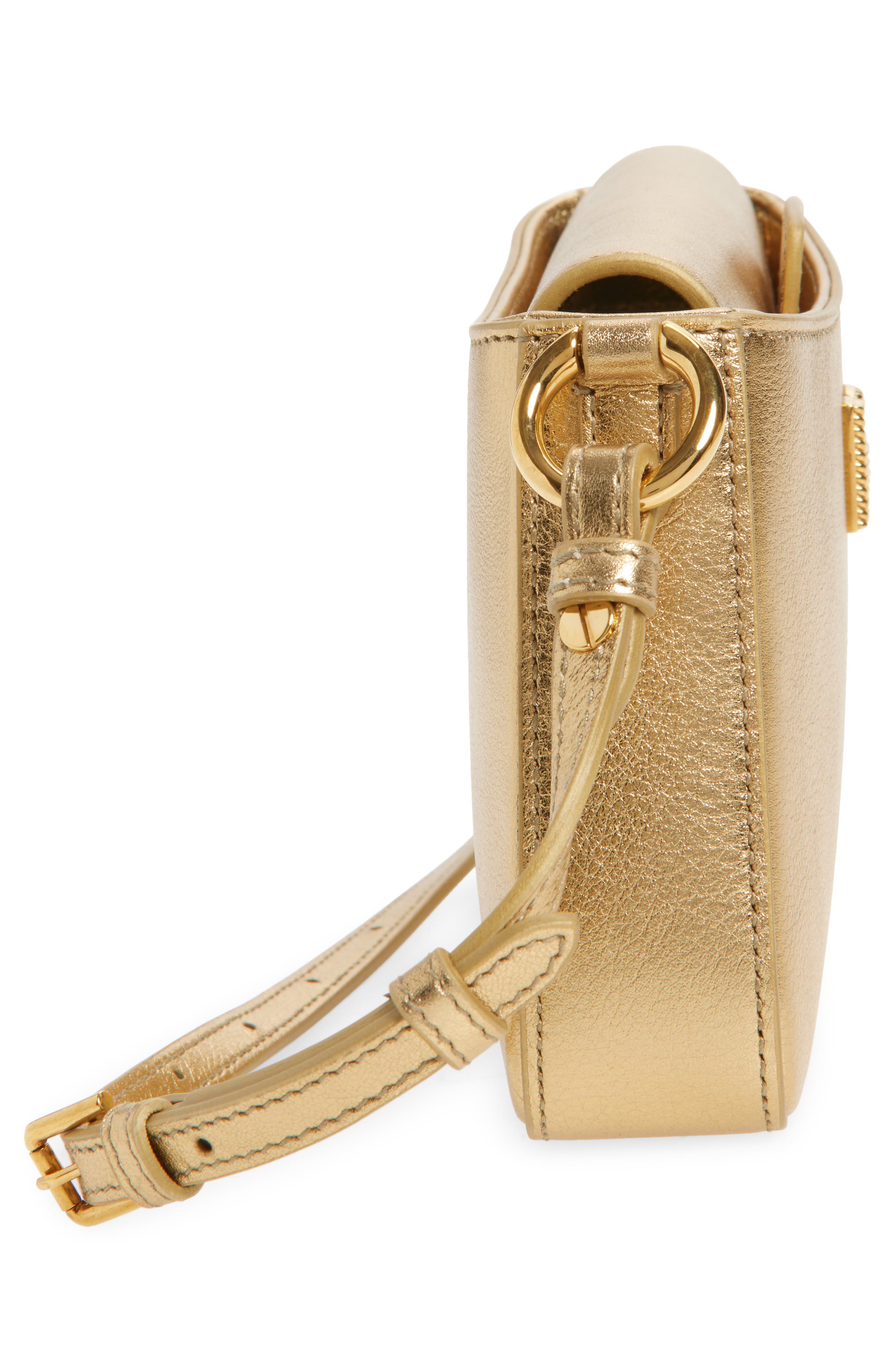 Dolce&Gabbana Sicilian Street Leather Shoulder Bag, Alternate, color, 8H945 Oro