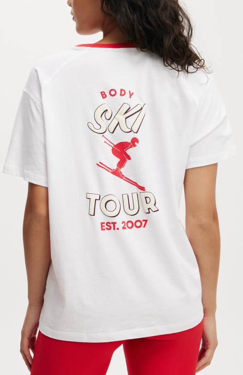 Cotton On Body Active Graphic Tshirt In White Ski Tour