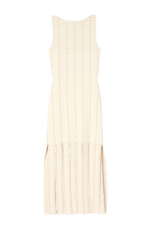 Sandro Fringed Knit Maxi Dress In Metallic