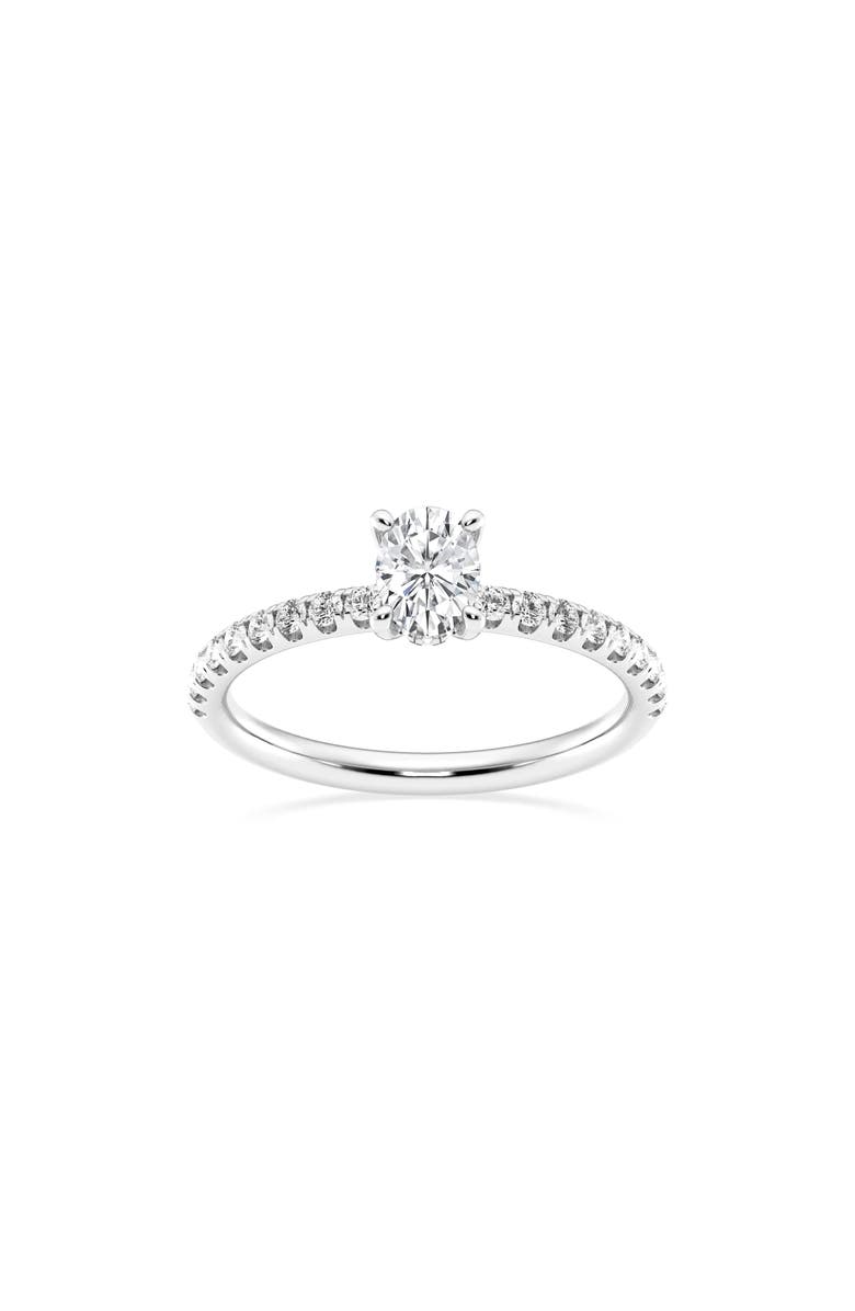 Badgley Mischka Collection Oval Cut Lab Created Diamond Pavé Ring - 7/8 ctw., Main, color,