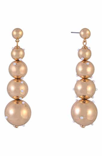 Crystal Bead Drop Earrings