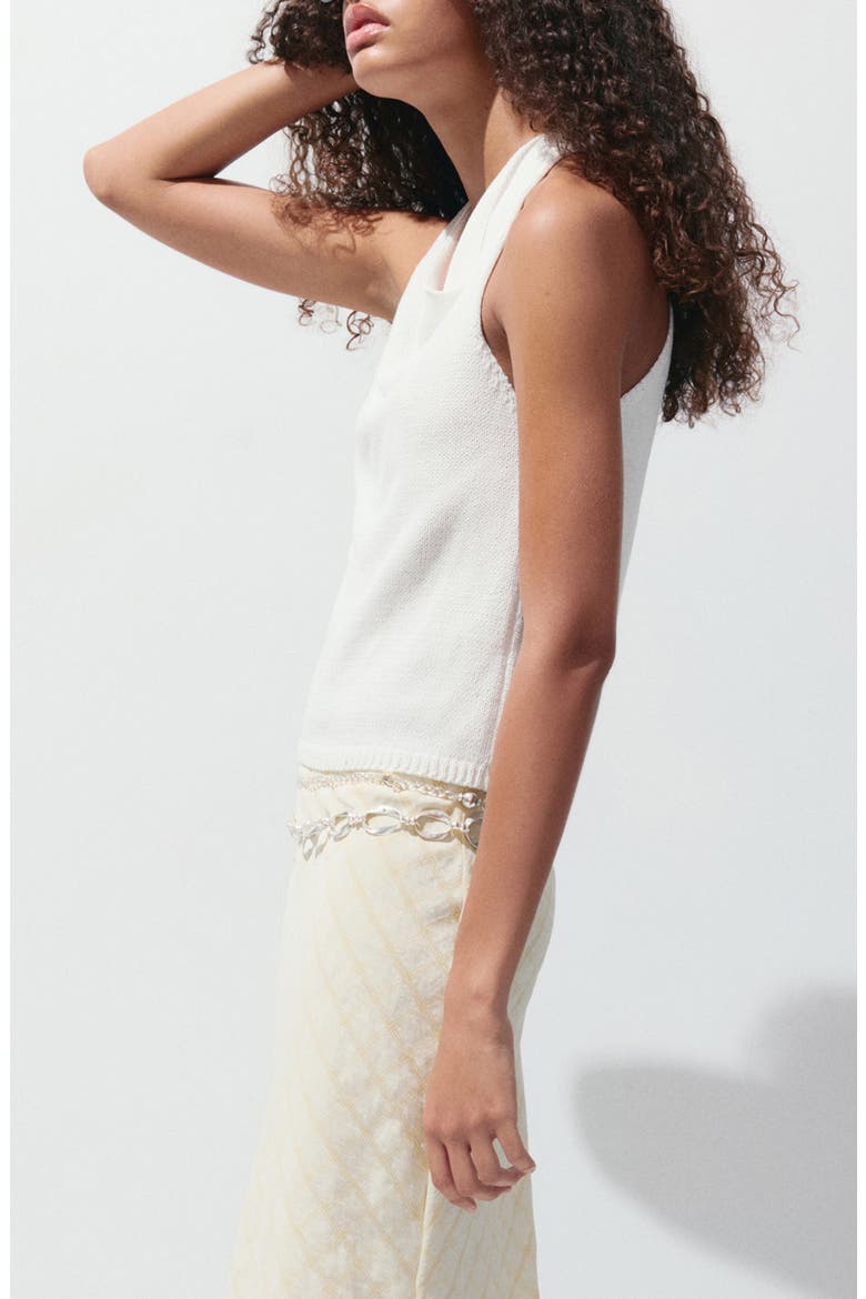 Cotton Knitted Strap Top, Alternate, color, OFF WHITE