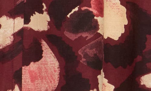 Democracy Skyrise Print Crop Wide Leg Pants In Burgundy