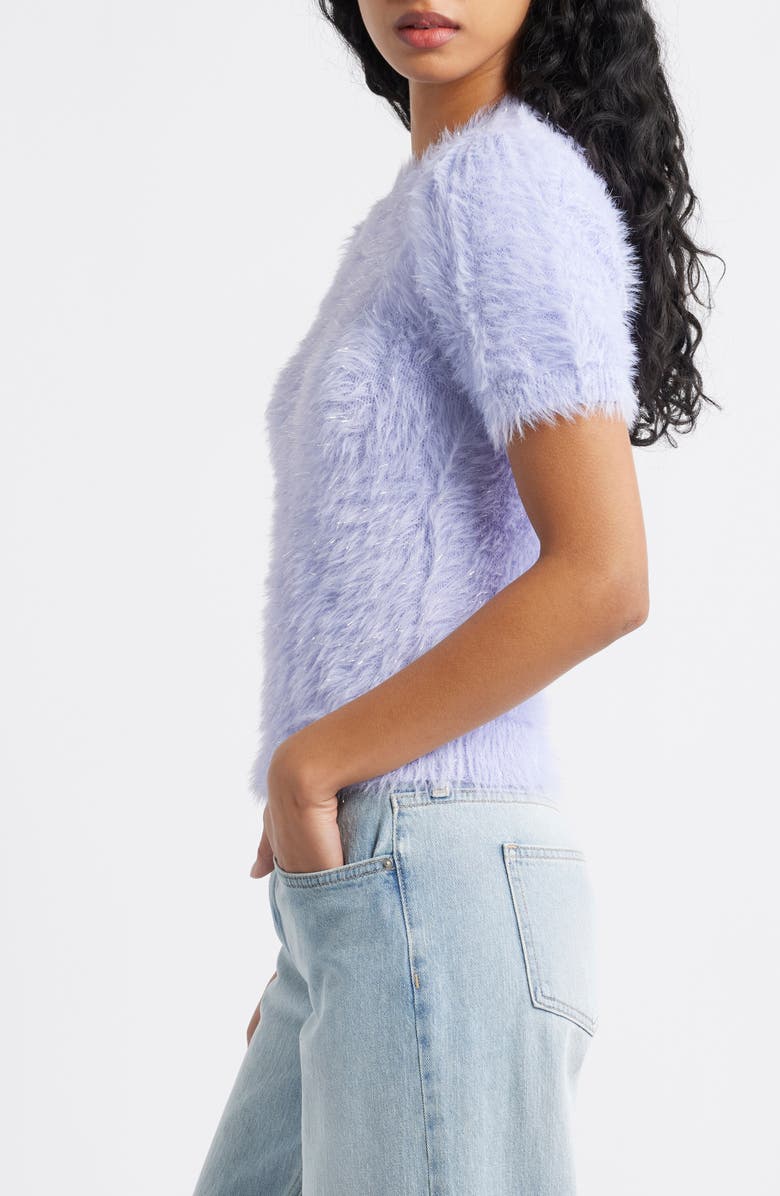BP. Fuzzy Metallic Sweater, Alternate, color, Purple- Silver