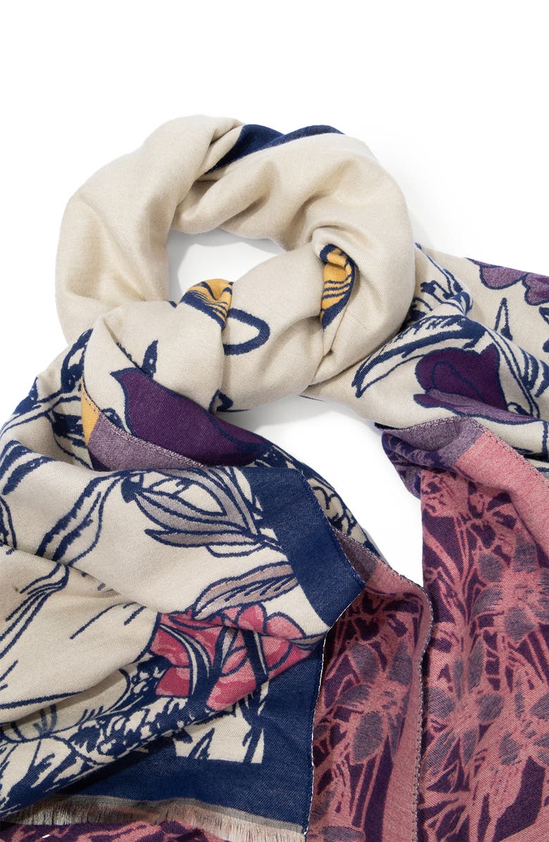 SAACHI Floral Reversible Scarf, Alternate, color, Multi