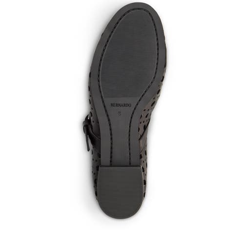 Bernardo Perforated Leather Mary Jane Ballerina Flats