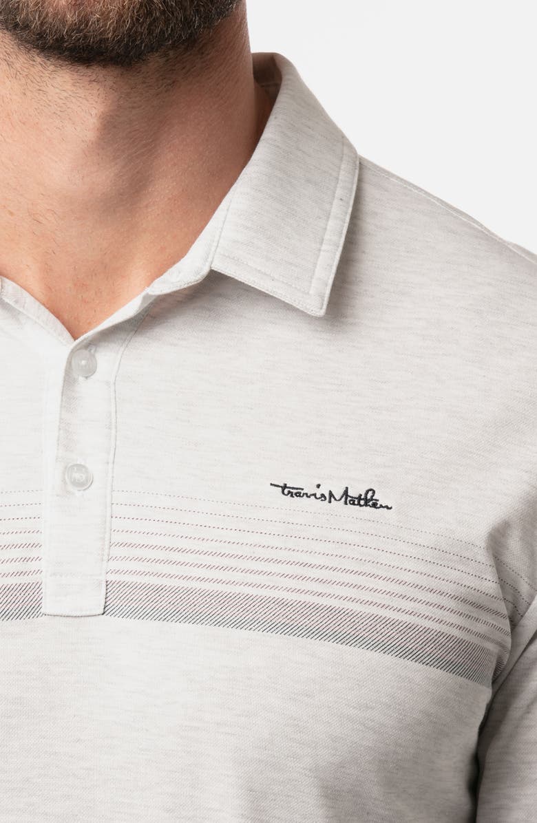 TravisMathew Leave a Message Long Sleeve Cotton Blend Polo, Alternate, color, 