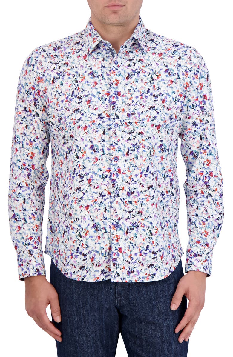 Robert Graham Bavaro Knit Button-Up Shirt, Main, color,
