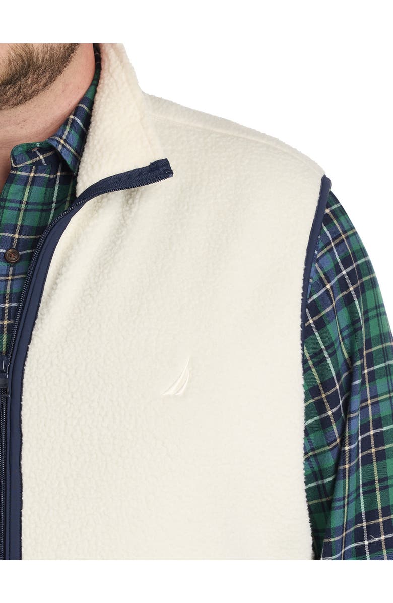 Nautica Big & Tall Mixed Media Vest, Alternate, color, Natural