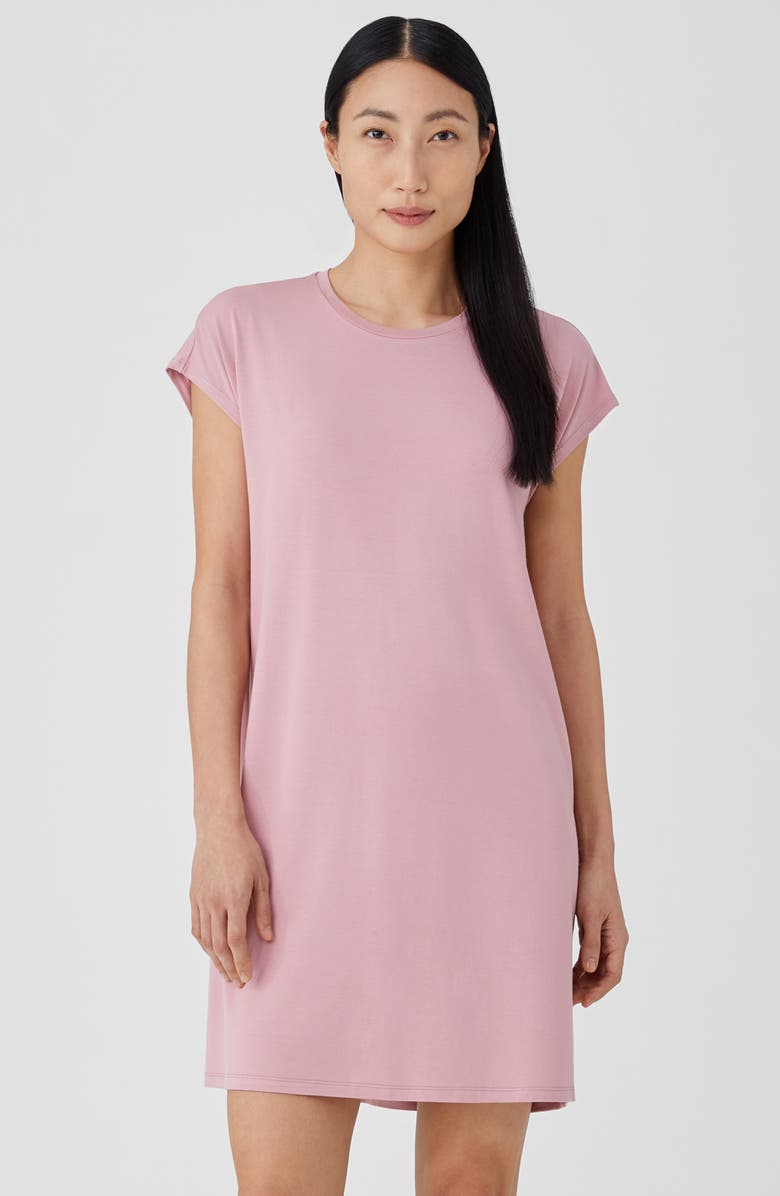Eileen Fisher Crewneck Boxy Dress, Alternate, color, Magno