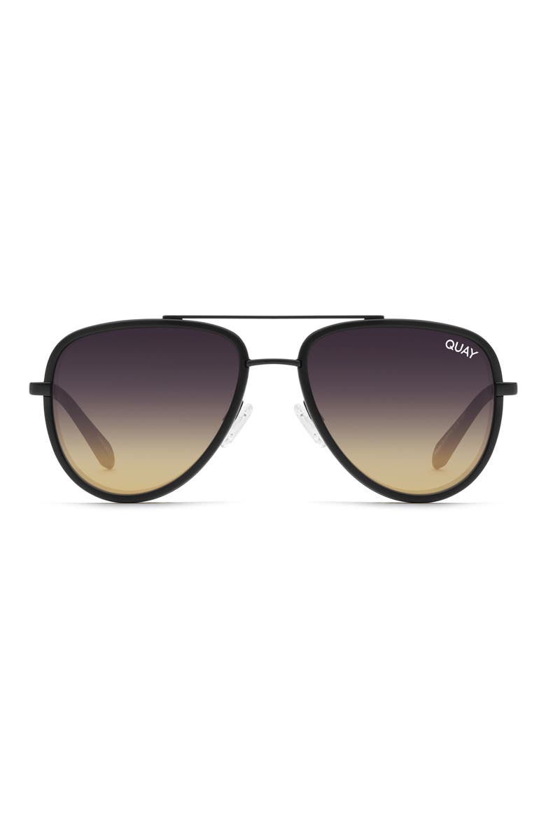 All In 56mm Gradient Aviator Sunglasses, Main, color, BLACK/ BLACK GOLD