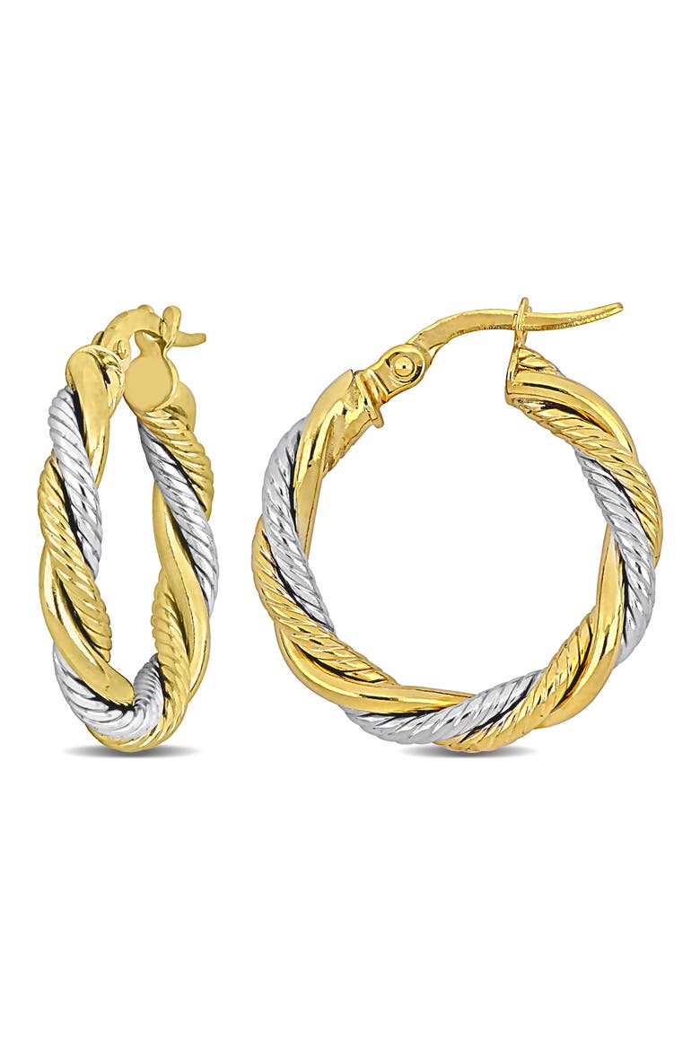 Twisted Two-Tone Hoop Earrings, Main, color, MULTI-COLOR