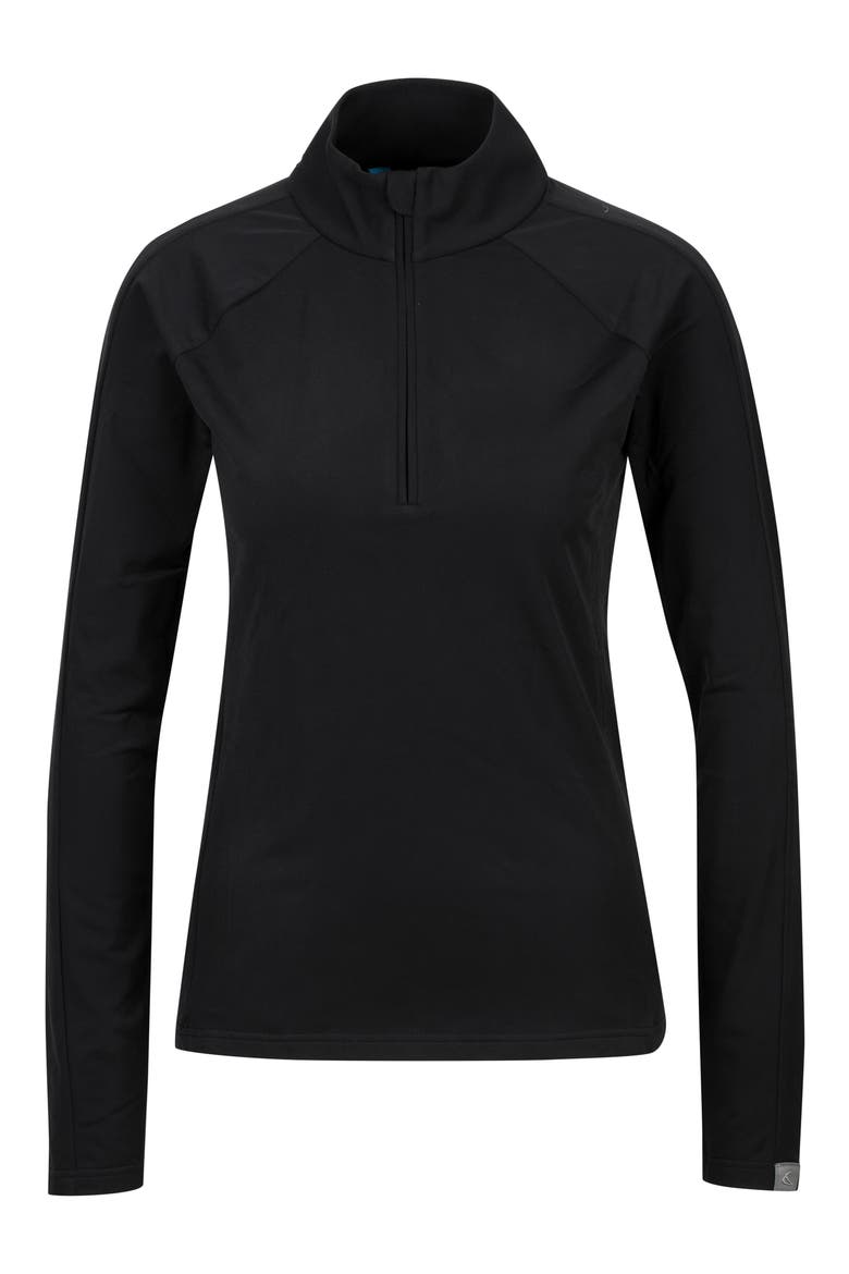 Shelly Half Zip Top, Main, color, BLACK