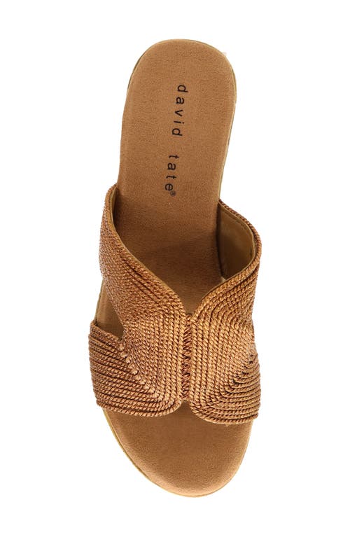 David Tate Vibe Wedge Slide Sandal In Bronze