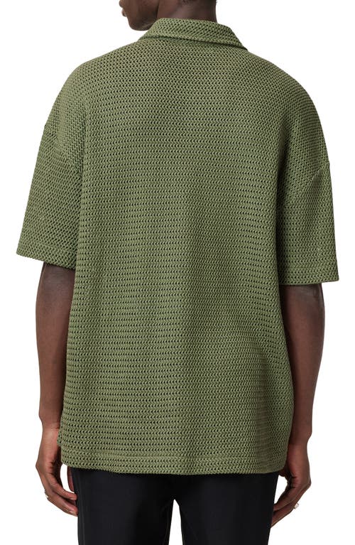 Shop Allsaints Munroe Short Sleeve Button-up Shirt In Eden Green
