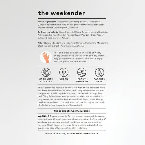 The Good Patch The Weekender Wellness Patch Set