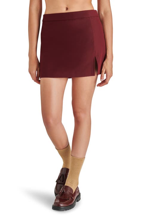 Maroon a line mini skirt best sale