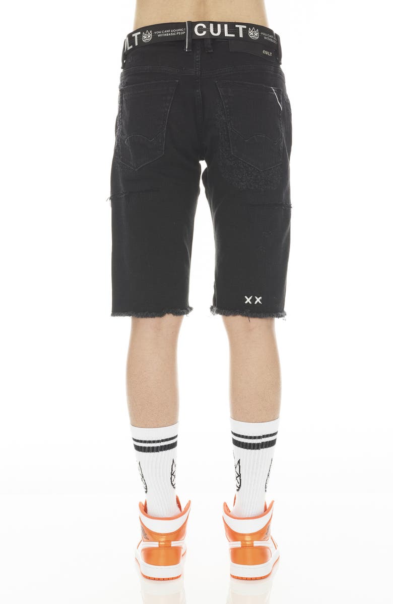 Cult of Individuality Rocker Belted Denim Shorts, Alternate, color, Grunge