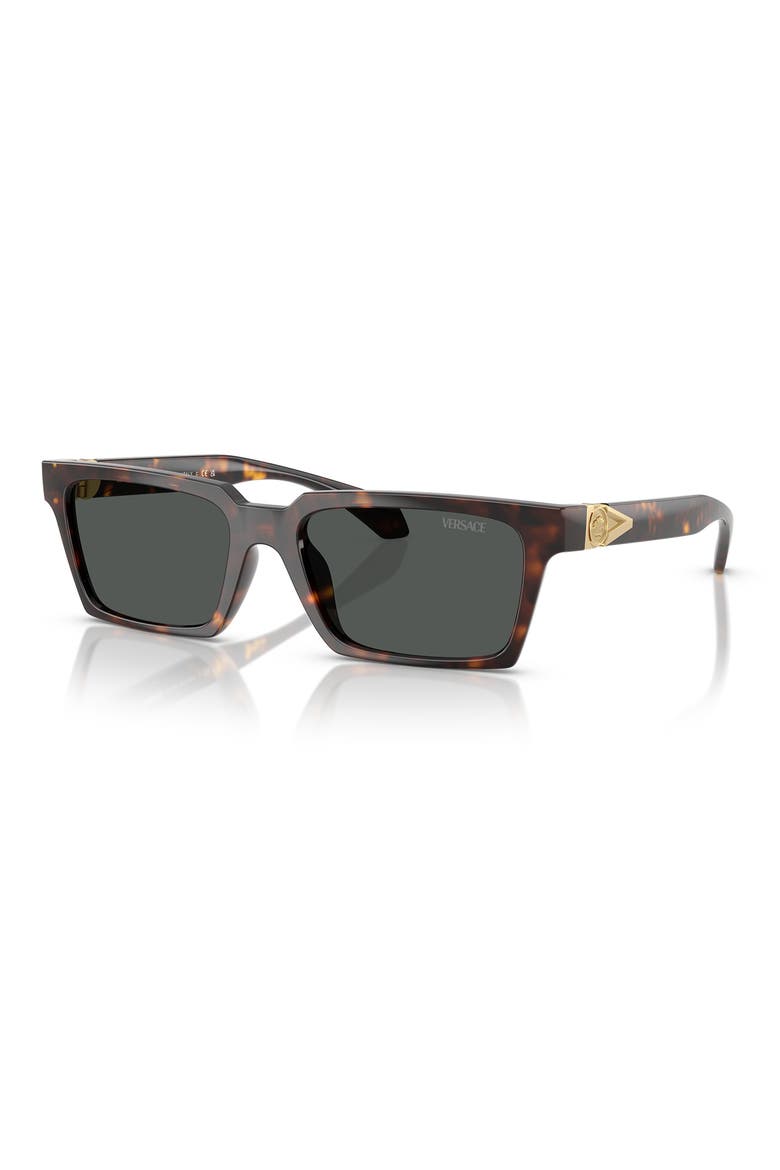 55mm Rectangular Sunglasses, Alternate, color, HAVANA