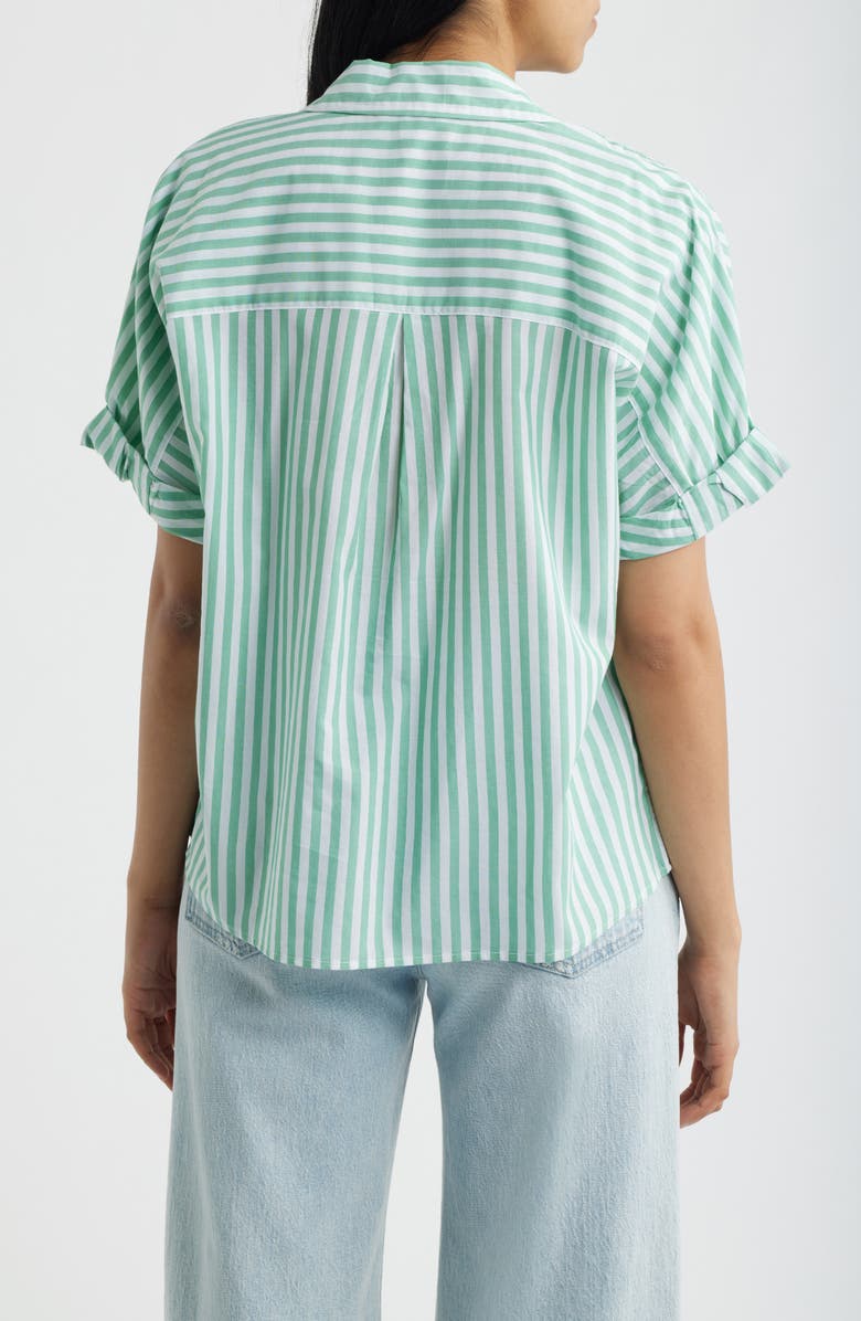 beachlunchlounge Chase Cotton & Modal Button-Up Shirt, Alternate, color, Parrot Cay