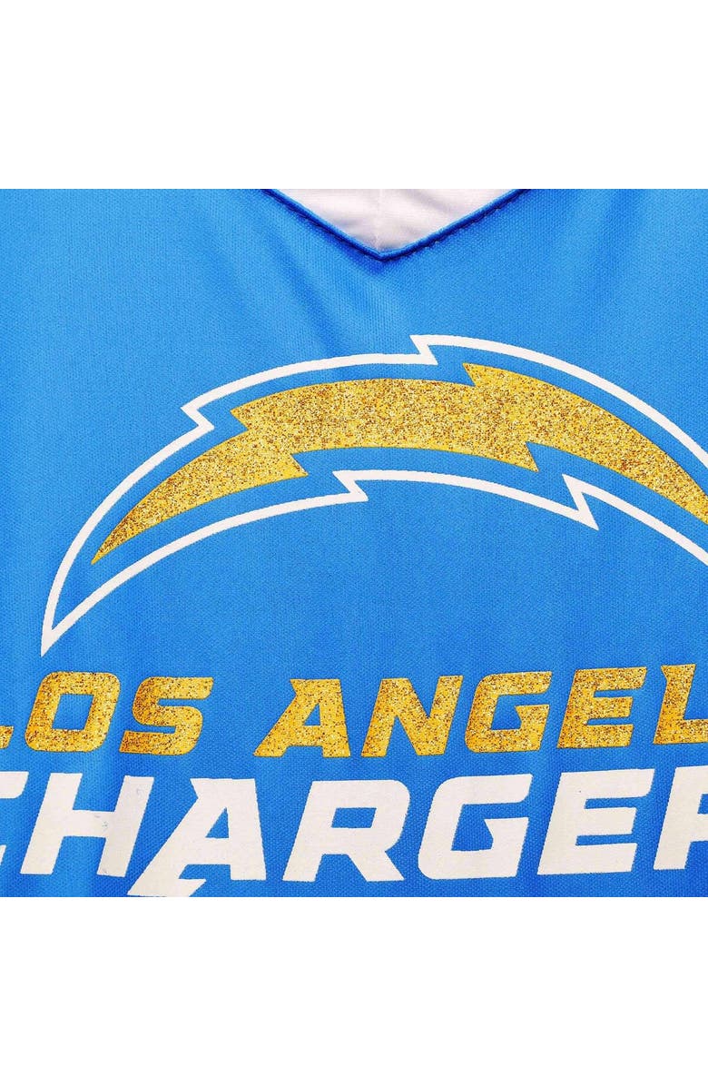 JERRY LEIGH Girls Youth Powder Blue Los Angeles Chargers Tutu Tailgate Game Day V-Neck Costume, Alternate, color, 
