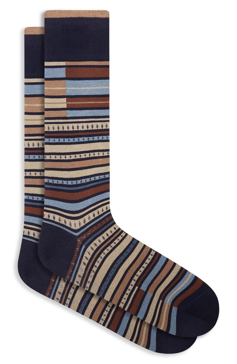 Bugatchi Stripe Dress Socks, Main, color,