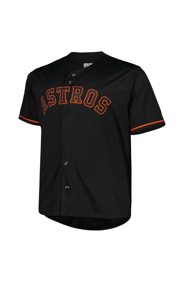 PROFILE Men's Black Houston Astros Big & Tall Pop Fashion Jersey, Alternate, color,