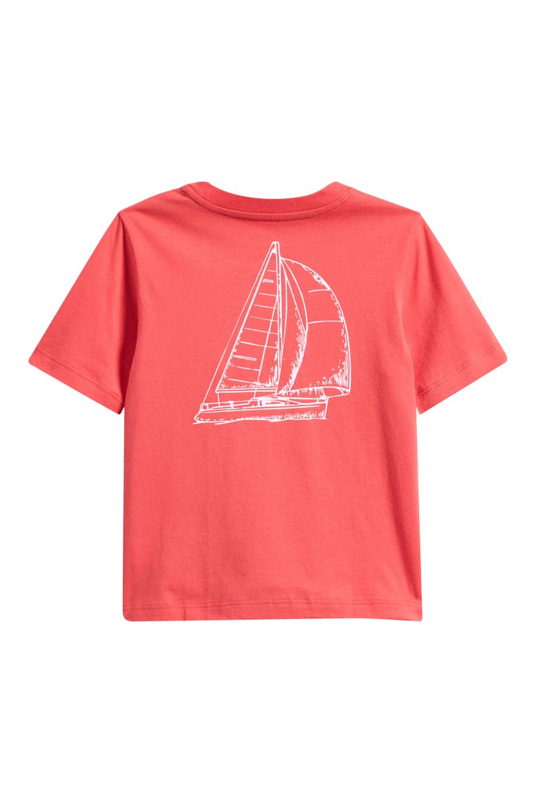 Kids' Sailboat Graphic T-Shirt, Alternate, color, MEDIUM RED