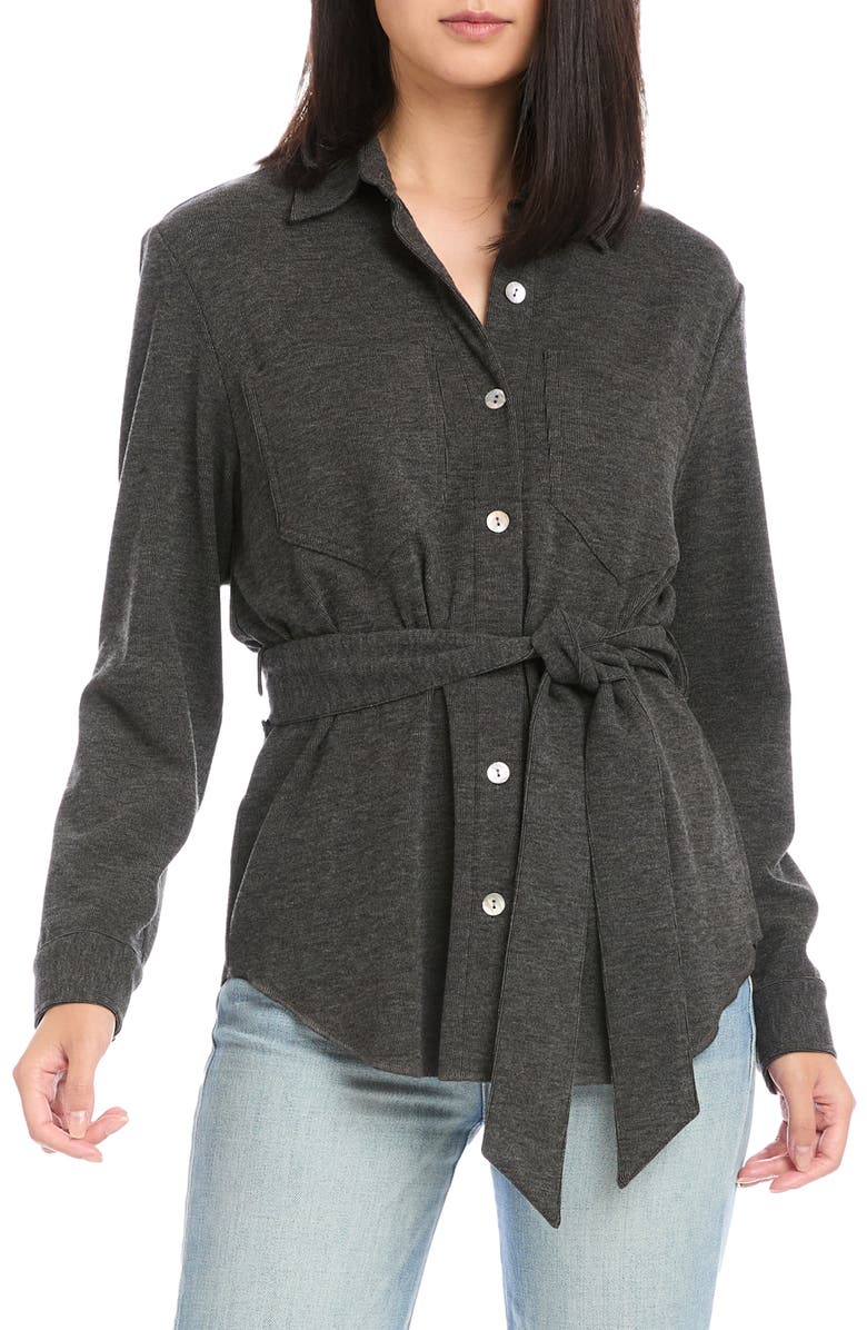 FIFTEEN TWENTY Belted Knit Shirt, Main, color, 