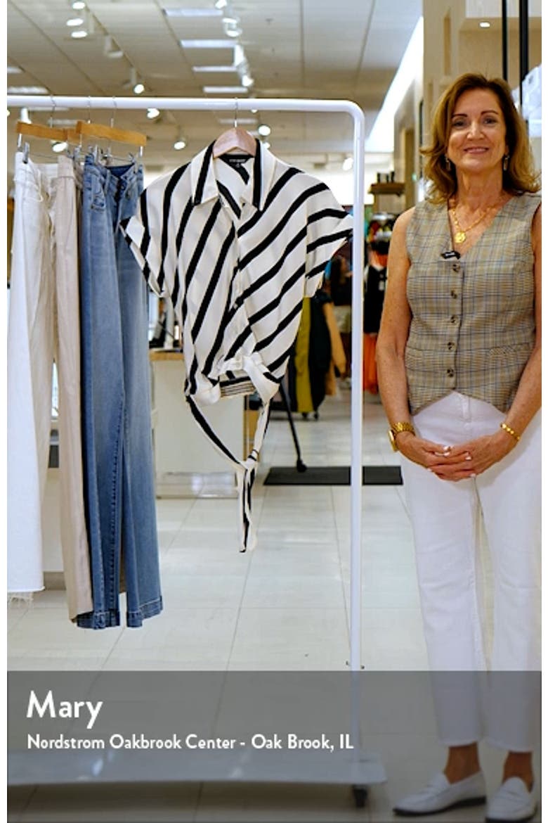 Tori Stripe Short Sleeve Tie Front Shirt video