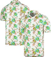 Full Turn Men's White Arnold Palmer Print Tri-Blend Polo