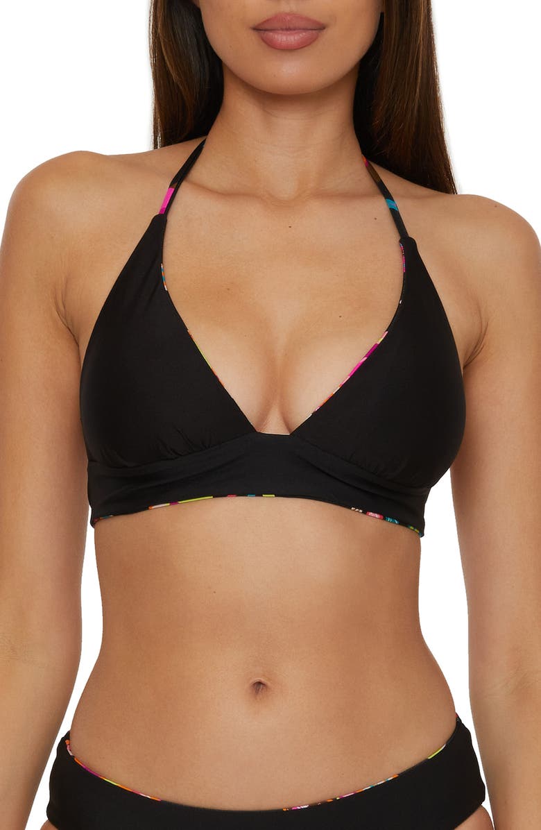 Trina Turk Luminary Reversible Bikini Top, Alternate, color, Black Multi