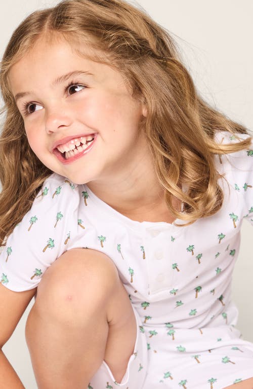 Petite Plume Kid's Pima Cotton Snug Fit Pajama Short Set In White