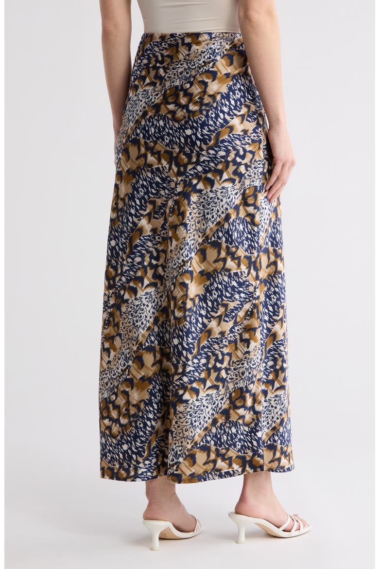 Animal Print Maxi Skirt, Alternate, color, NAVY/ BLACK