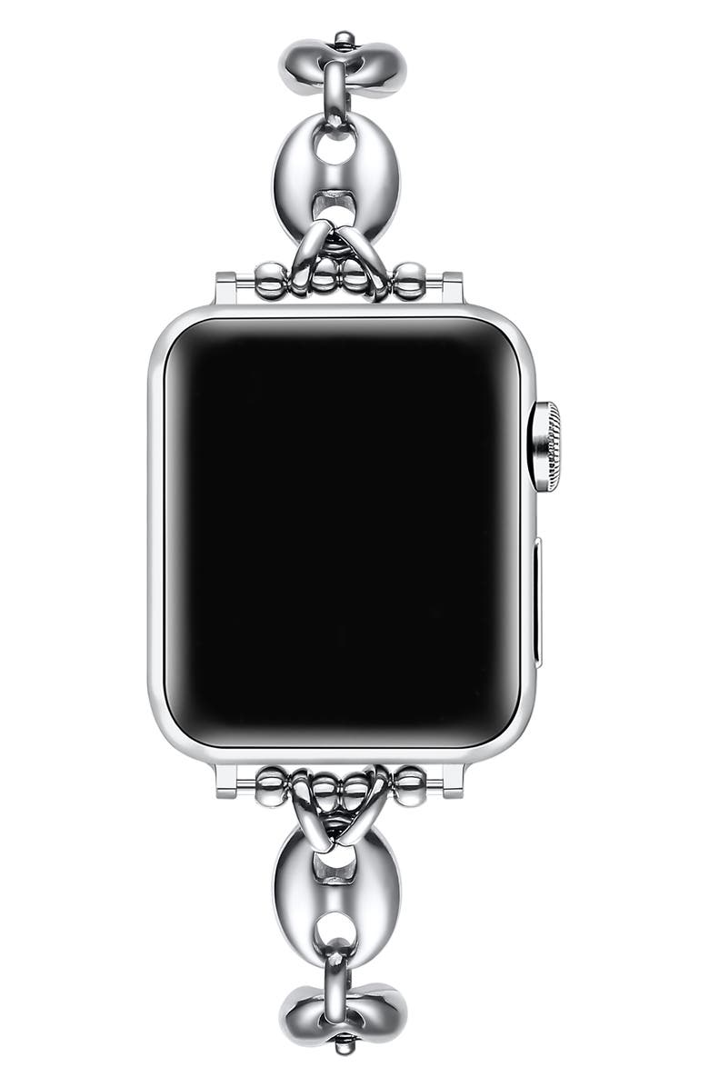 The Posh Tech Poppy Apple Watch<sup>®</sup> Bracelet Watchband, Alternate, color, Silver