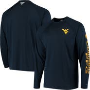 Columbia Men's Columbia Navy West Virginia Mountaineers Terminal Tackle Omni-Shade Raglan Long Sleeve T-Shirt