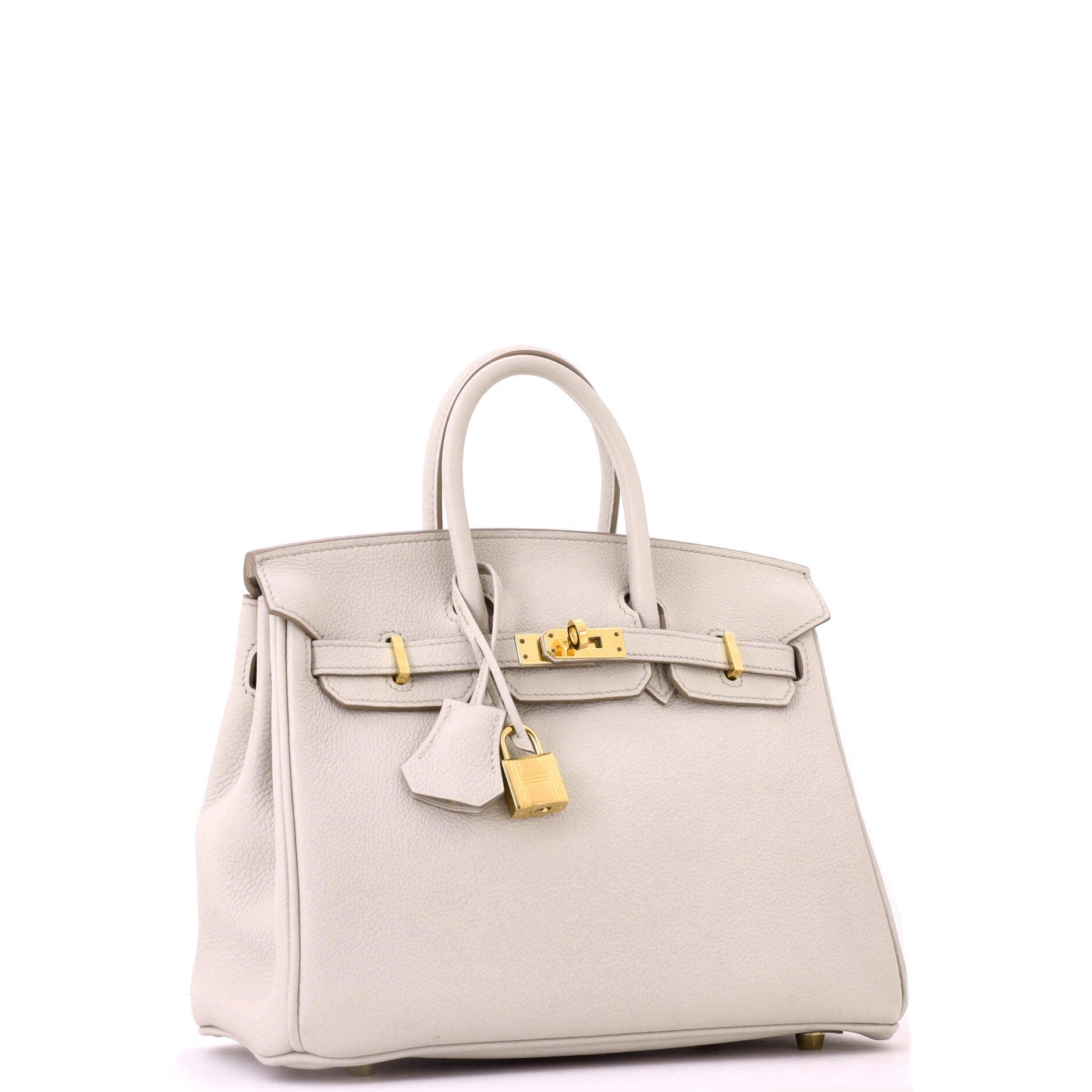 Birkin Handbag Light Togo with Gold Hardware 25, Alternate, color, White