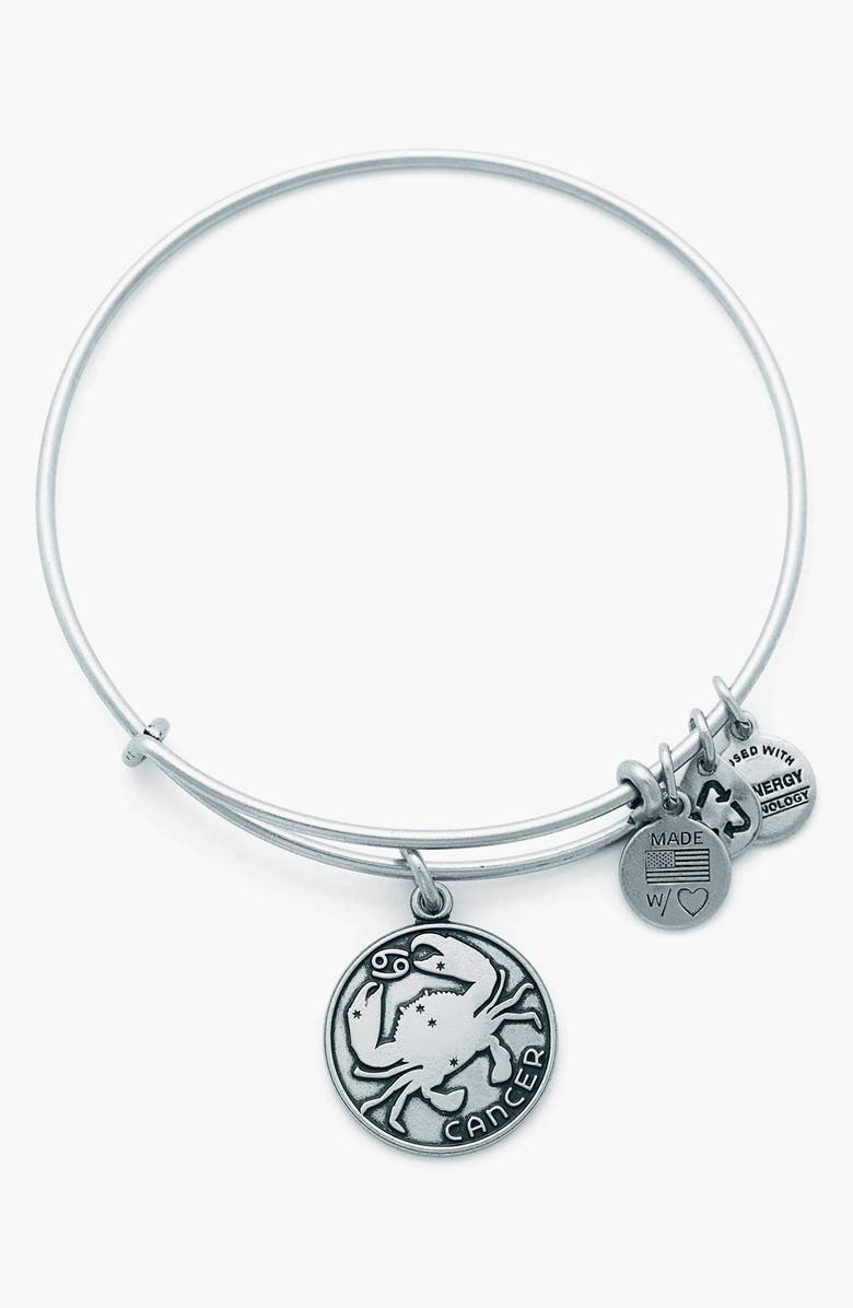 Alex and Ani 'Cancer' Adjustable Wire Bangle, Main, color, 
