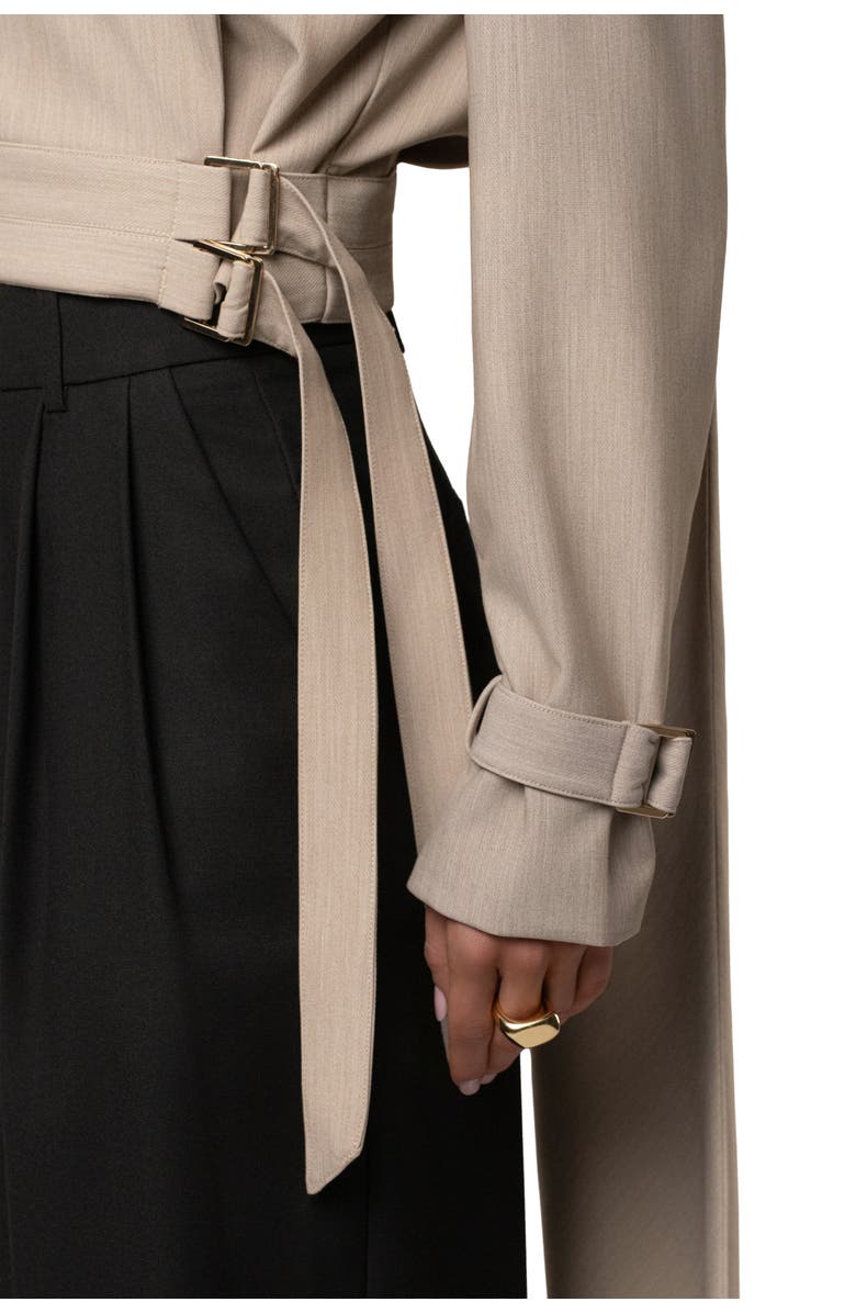 JLUXLABEL Aligned Scarf Top, Alternate, color, Beige