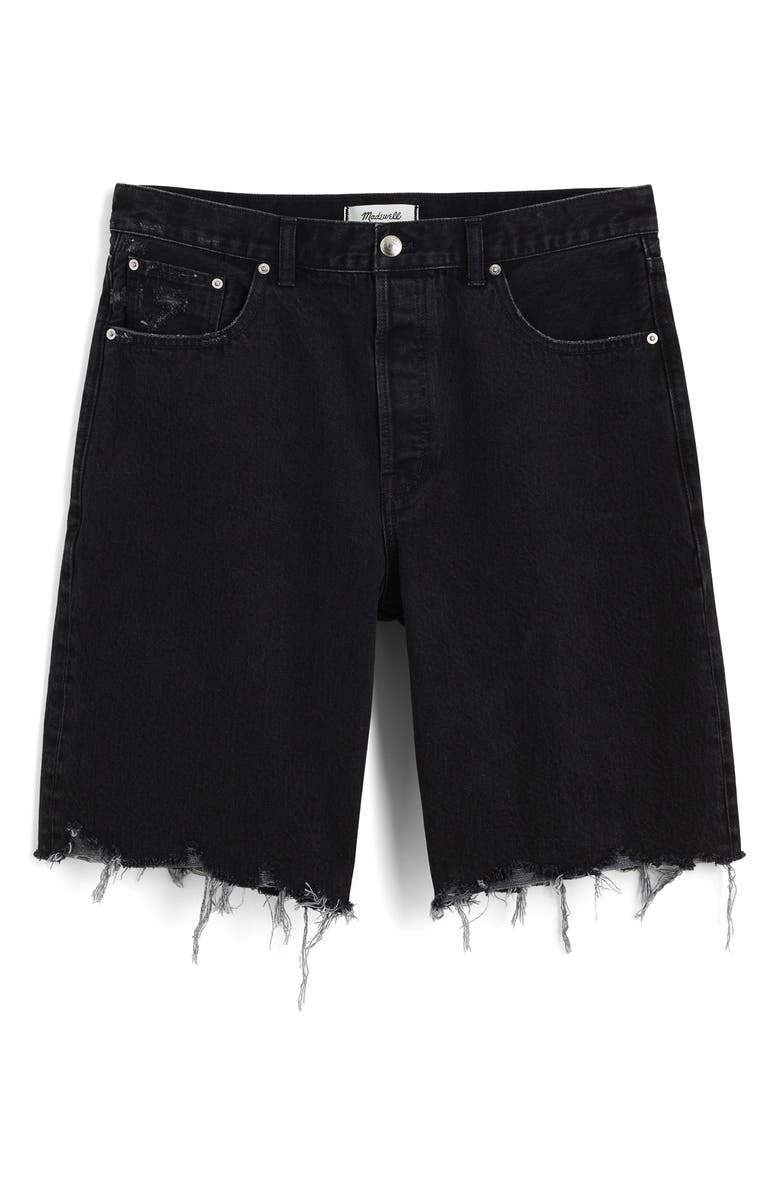 Madewell The Essex Long Baggy Denim Shorts, Alternate, color, Ashen Black Wash