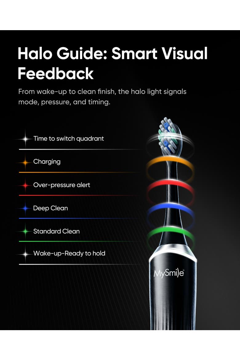 Button-Free Rechargeable Sonic Toothbrush with Pressure Sensor, Alternate, color, Glacier Noir